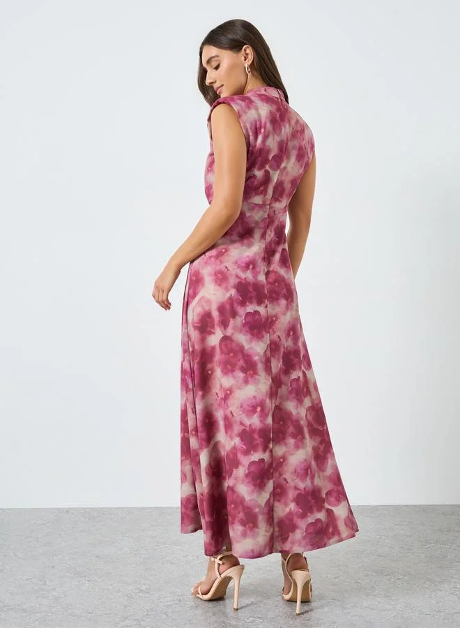 Styli  Women Floral Print Sleeveless Midi Dress for Women | Best Price UAE